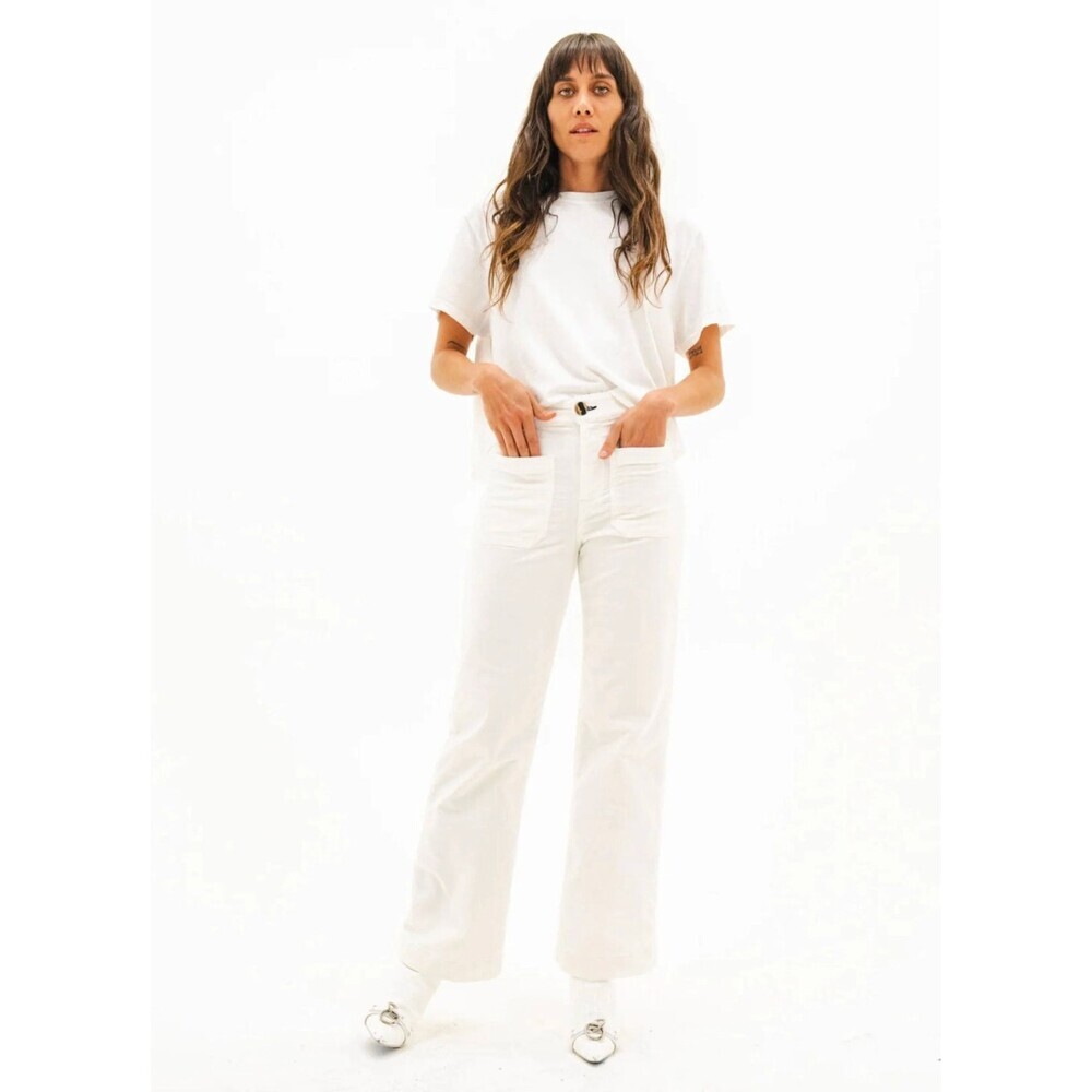 ASKK NY Sailor Pant Corduroy in Eggshell Size 26 Straight Leg Patch Pockets